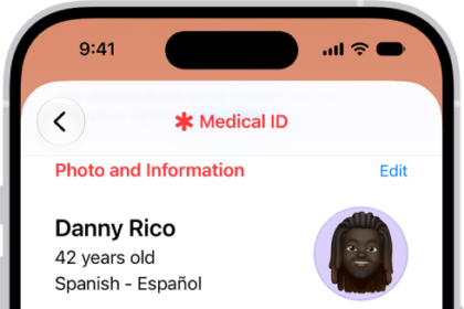The Sharing screen in the Health app.