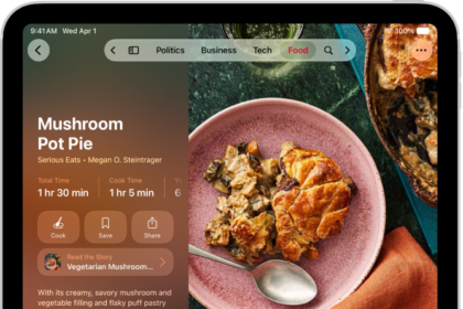 A recipe in Apple News+ with the ingredients and steps visible.