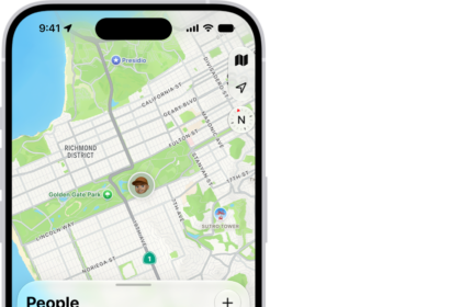 The Find My screen open to the People list. There are four people in the list: Olivia Rico, Dawn Ramirez, Ashley Rico, and Will Rico. Tap the Add button at the top of the People list to share your location.