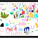 A drawing on a Freeform board with drawing tools visible.