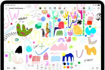 A drawing on a Freeform board with drawing tools visible.