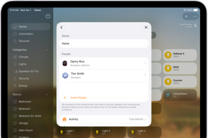 A view of the Home app showing multiple residents.