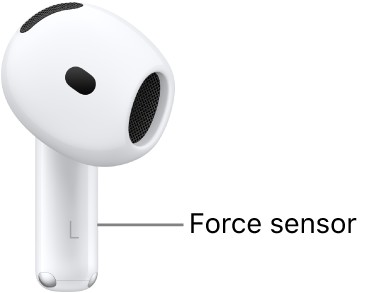 The location of the force sensor on AirPods 5, along the stem of each of your AirPods.