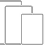 An illustration of three iPad models without a Home button.