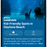 The Maps app showing a guide about underwater locations.