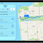 A map showing several cycling routes, each listed with a Steps button.