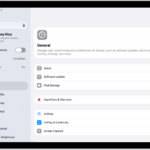 The iPad Home Screen with several app icons, including the Settings app icon, which you can tap to change your iPad sound volume, screen brightness, and more.