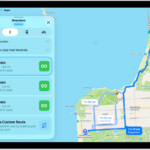 A map with two walking routes, each listed with a Steps button.