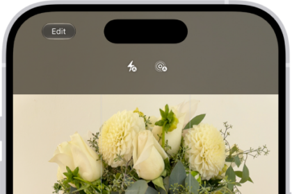 Camera is open in Photo mode. At the bottom of the screen are buttons for the following camera controls: Flash, Depth, Live, Timer, Exposure, and Styles.