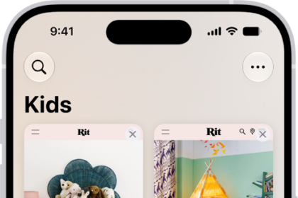 Previews of three open tabs in a Tab Group called Kids are visible on the screen.