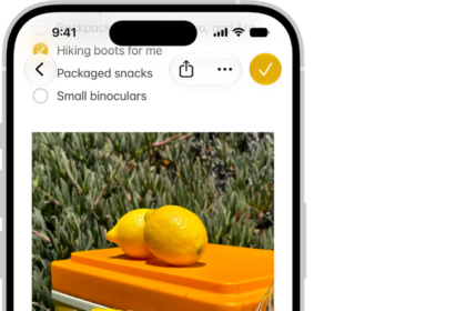 A document is open in the Notes app. The onscreen keyboard is in the bottom half of the screen.