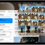 An iPad screen showing work in progress across two Notes windows and one Mail window.