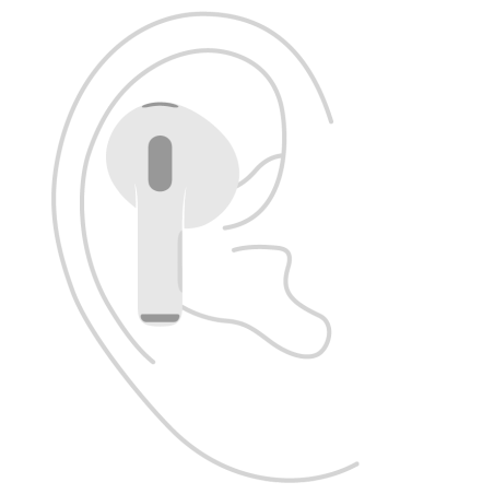 An animation of AirPods 3 being inserted into the ear.