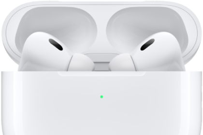 AirPods Pro 2 in their charging case.