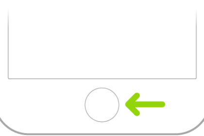 The Home button (Touch ID) at the bottom of iPhone.
