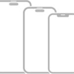 Three iPhone models with Face ID.