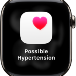 A Heart Rate notification, indicating possible hypertension.