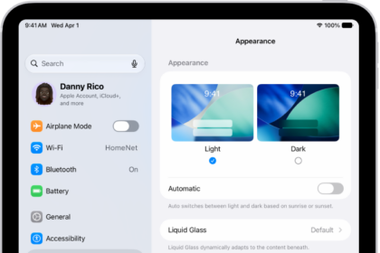 The Display and Brightness screen in Settings.