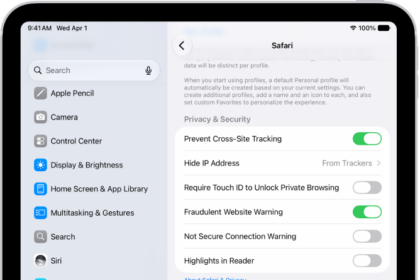 The Not Secure Connection Warning control, located below Privacy & Security on the Safari screen in Settings.