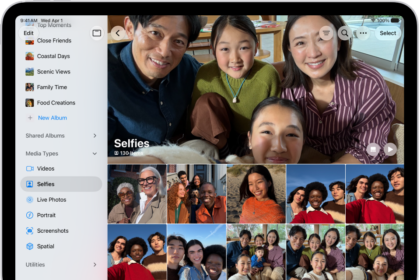 Media Types is open in the Photos app, showing collections of videos, selfies, Live Photos, portraits, and more.