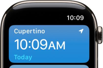 The World Clock app with a list of cities.
