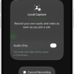 The screen for initiating Local Audio and Visual capture of your side of a videoconference.