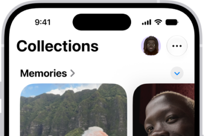 The Photos app is open and the Collections button is selected at the bottom of the screen. On the screen from top to bottom are the following Collections: Memories, Pinned, Albums, and Recent Days.