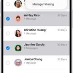 A list of recently deleted messages with two conversations selected, and two options available at the bottom of the screen: Recover and Permanently Delete.