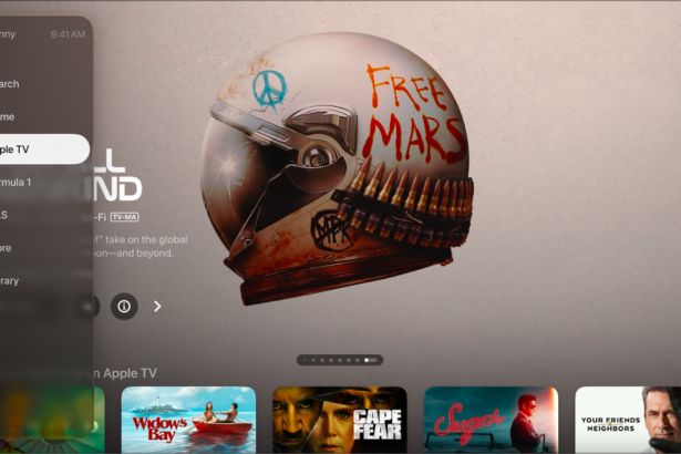 Screen showing the Apple TV app sidebar