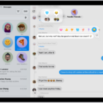 A Messages conversation with Tapbacks attributions visible near the top of the screen, and the Tapbacks menu visible above a message.