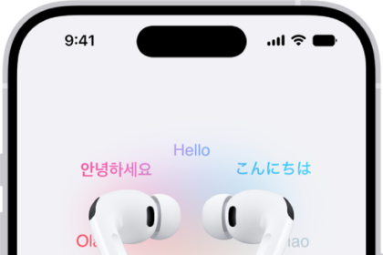 The Translate app on iPhone showing the Live Translation screen. The screen shows two pop-up menus for choosing the other person's language and your language, and a button to start Live Translation.