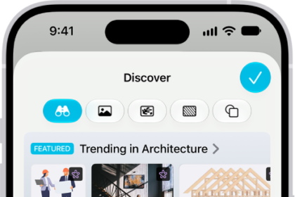 An iPhone with the Freeform app open to the Content Hub in Apple Creator Studio.