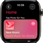 A screen in the Music app showing the Home tab.