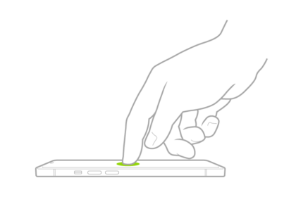 A finger tapping the screen to wake iPhone.