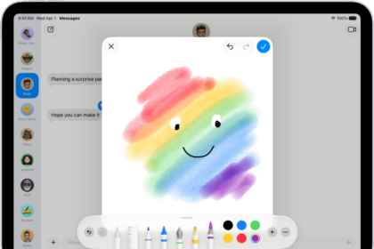 The canvas for drawing in Messages.