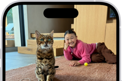 A photo is open in the Photos app. The bottom half of the screen shows photo information including, the date and time the photo was taken, the filename, and the iPhone model and camera settings.