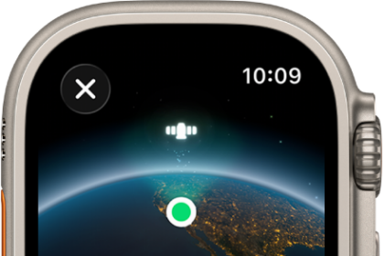 A screen showing a satellite icon over a curved view of Earth, a green connection indicator, and "Keep Pointing at Satellite" text.