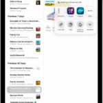 The screen for sharing a photo, with the sharing options immediately below the open photo, including the More button for editing sharing options.