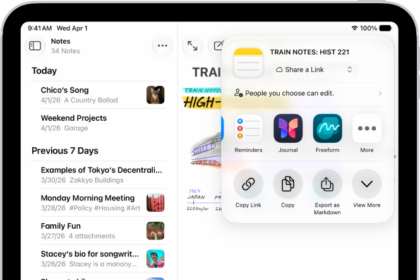 The screen for sharing a photo, with the sharing options immediately below the open photo, including the More button for editing sharing options.