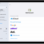 The Add Account screen showing different contacts services.