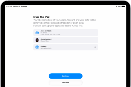 The Erase This iPad screen.