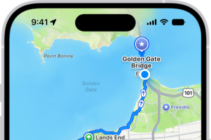A custom route in the Maps app, with distance, elevation profile, estimated time, and options to save or get directions to the start of the route.