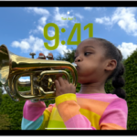 The iPad Lock Screen with a custom photo that fills the screen.