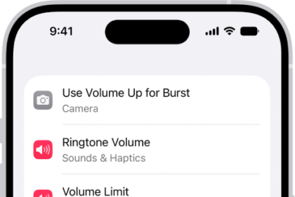 A search term has been entered in the search field at the bottom of the Settings screen. Results appear above the search field.