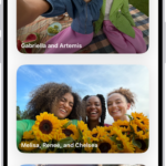 Groups is open in the People & Pets section of the Photos app, showing a list of collections labeled with the names of the people included in the group.