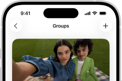 Groups is open in the People & Pets section of the Photos app, showing a list of collections labeled with the names of the people included in the group.