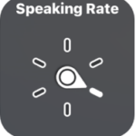 The rotor control with the dial pointing to the Speaking Rate setting.