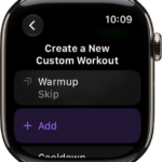 The Workout app showing a screen for creating a Custom Workout.