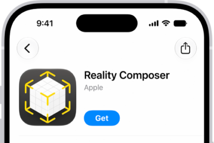 The information page for an app in the App Store. The page shows the Get button, ratings, age ratings, the developer, screenshots, and more. At the bottom, from left to right, are the following buttons: Today, Games, Apps, Arcade, and Search.