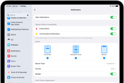 Messages Notification settings in Settings.